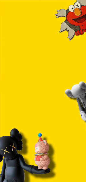 KAWS и Элмо Граница обоина — iPhone 18 Pro Max Шпалери