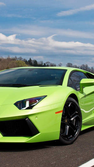 Lamborghini iPhone неонова естетика зеленая машина — Автомобілі Шпалери
