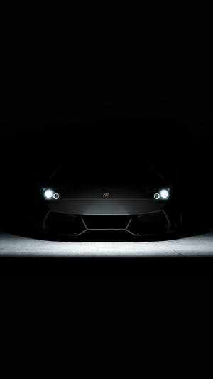 Lamborghini iPhone чорна естетика білі фари — Чорний Шпалери