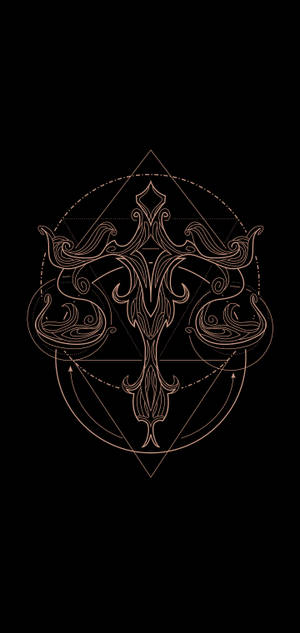 Libra Zodiac Line Work Wallpaper — iPhone 15 Pro Max Шпалери