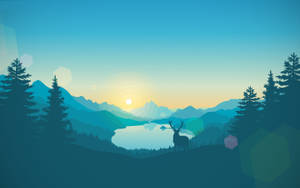Firewatch для MacBook Pro с оленем возле пруда обои. — MacBook Pro Шпалери