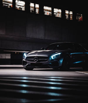Обої Mercedes Benz светится в темноте — Galaxy Z Fold 6 Шпалери