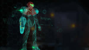 Metroid Dread — Неоновий синій Шпалери