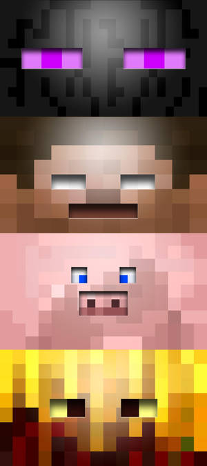 Minecraft телефон милые персонажи с глазами — Pixel 11 Шпалери