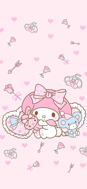 Обої My Melody Белый кролик — iPhone 18 Шпалери