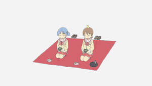 Nichijou Міо і Юко на пікнику — Аниме ноутбук Шпалери