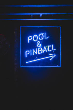 Pool & Pinball неоновая синяя iPhone — Xiaomi Pad 8 Шпалери