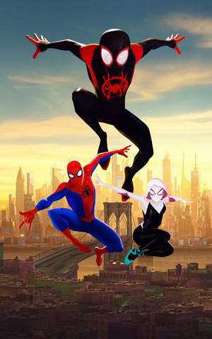 Spider Man Into The Spider Verse в Нью-Йорке обої — Galaxy Tab S9 Ultra Шпалери