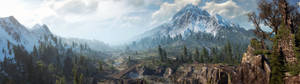 2489x700 WITCHER 3 WILD HUNT фэнтези экшн бой воин темный постер двойной — 32:9 Шпалери