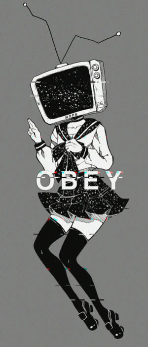 Глитч-ефект TV Head Echo — Galaxy Z Flip Шпалери