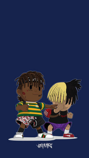 XXXTentacion та Juice Wrld в аніме-стилі — Аніме пара гіф Шпалери