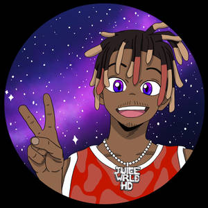 Аніме-шпалери Juice Wrld на тлі галактики — Аніме естетика Шпалери