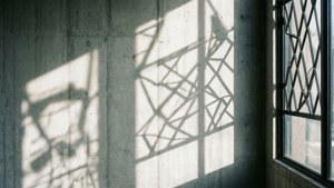 Абстрактні теневі узори на білій бетонній стіні, художні і сучасні. — Біла естетика Шпалери