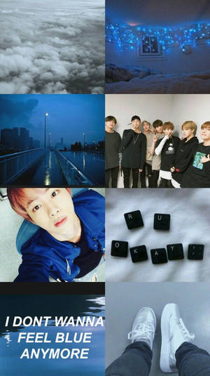Блакитний естетичний Джин BTS — Bts естетика Шпалери