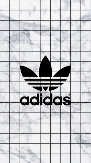 Білий естетичний логотип Adidas на мармурі — Біла естетика Шпалери