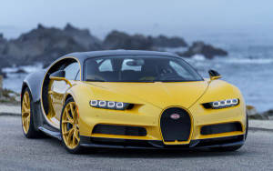 Жовтий Bugatti Chiron 4K