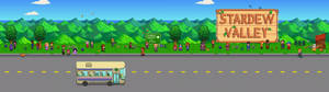 Обои с вивеской Stardew Valley и людьми — 3840x1080 Шпалери