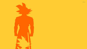 Dragon Ball Z супер Бролі Сан Гоку та тінь Гохана на помаранчевому та жовтому мінімалістичному фоні.