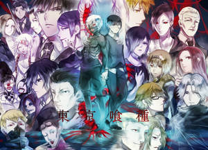 Обої «Всі персонажі «Токійський гуль» — Аніме персонажі Шпалери