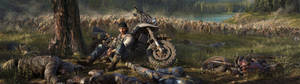 Days Gone атака зомби в поле обои — 3840x1080 Шпалери