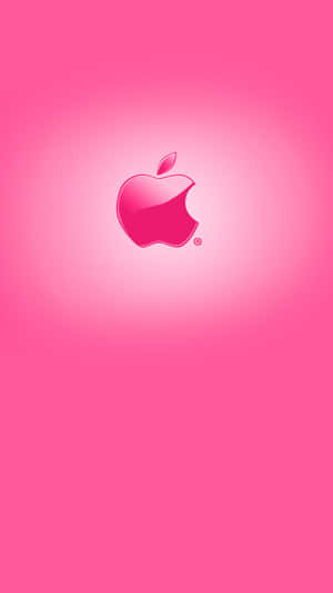 Глянцевый розовый логотип Apple HD iPhone — Рожева естетика Шпалери
