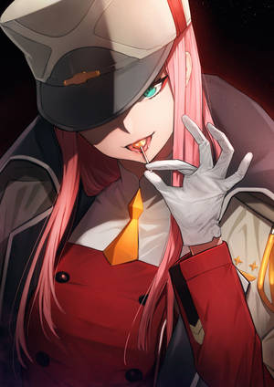 Портрет Zero Two с леденцом, обои — OnePlus Pad 3 Шпалери