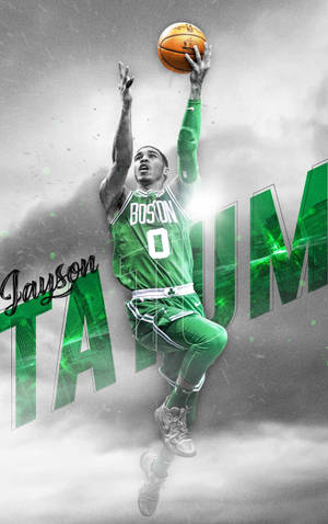 Jayson Tatum stylistic Boston jersey wallpaper — Honor Pad 20 Pro Шпалери