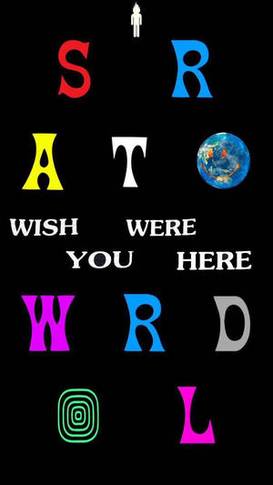 Крутые обои с текстом Astroworld и потрясающим цветовым дизайном. — Экономия заряда Шпалери