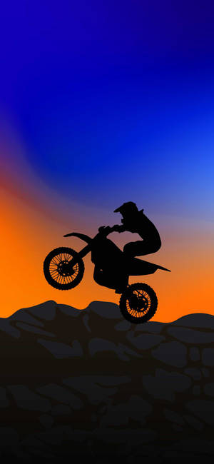 Dirt bike silhouette art обої — iPhone 13 Pro Шпалери