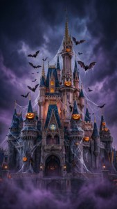 Замок Попелюшки від Disney, переосмислений як замок на Хеллоуін.