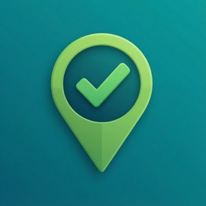 Плоска булавка на карті с галочкой для успішного місцеположения, в стилі UI. — Huawei nova Flip S Шпалери