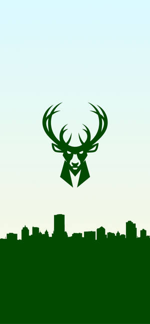 Обои с зеленым логотипом Milwaukee Bucks — iPhone 16 Pro Шпалери