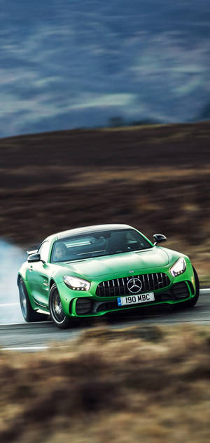 Mercedes AMG iPhone Зелёные Гонки — iPhone 13 Pro Max Шпалери