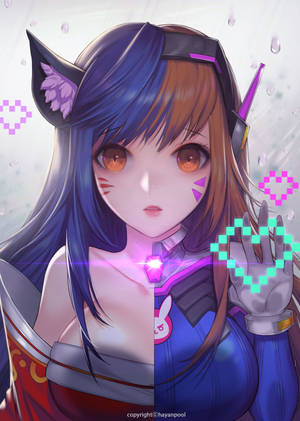 Обои с фанатским артом DVA Pixel Heart — OnePlus Pad 4 Шпалери