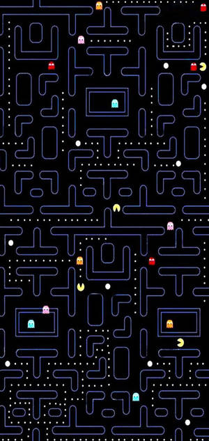 Обои с игровым интерфейсом Pac-Man на Galaxy S10 Plus — iPhone 13 Pro Max Шпалери