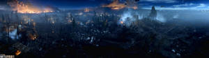 Обої Wildfire dual screen cover. — 3840x1080 Шпалери