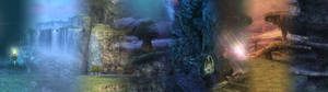 Обої unusual worlds dual screen. — 3840x1080 Шпалери