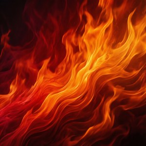 Интенсивный абстрактный фон с градиентом от красного к оранжевому и огненной текстурой. — Pixel Watch 3 Шпалери