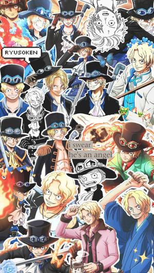 Крута естетична колаж Сабо з One Piece — Аніме Шпалери
