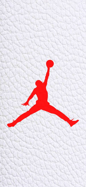 Логотип Jordan на белом кожаном холсте обои — iPhone 18 Pro Шпалери