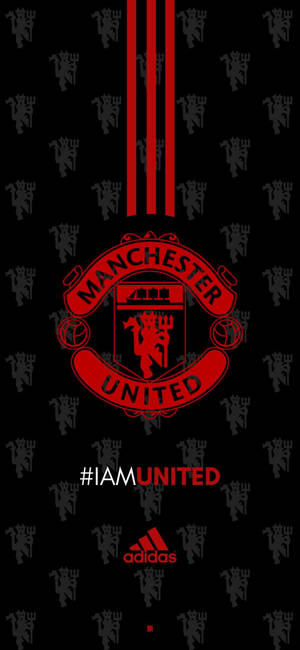 Логотип Manchester United и логотип Adidas — iPhone 14 Шпалери