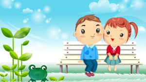 Милий мультфільм з друзями-тваринами — Милий мультяшний Шпалери