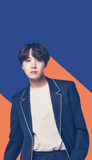 Милий фон BTS J-Hope синій та помаранчевий — Милі BTS Шпалери