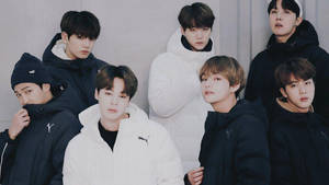 Милі BTS у товстих куртках