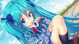 Милі аніме-персонажі з льодяником — Мила аніме дівчина Шпалери