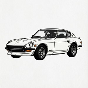 Минималистичный линейный рисунок Datsun 240z — Pixel Watch 3 Шпалери