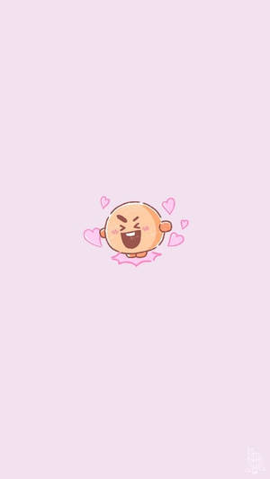 Минималистичный постер Shooky от BT21 — Низкая контрастность Шпалери