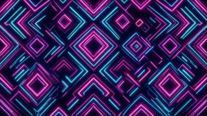 Неоновый геометрический узор для двух мониторов.