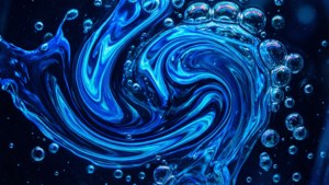 Абстрактний неоновий синій вихор рідини — Неоновий синій Шпалери