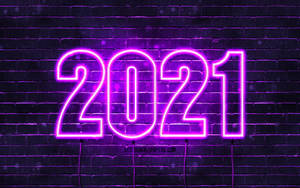Неонове фіолетове привітання з Новим 2021 роком — Неоновий фіолетовий Шпалери